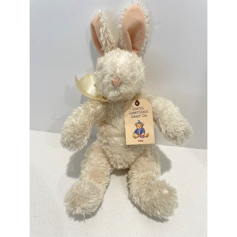 NWT 2000 North American Bear BABY Lucky Bunny White Rabbit Plush Stuffed NEW